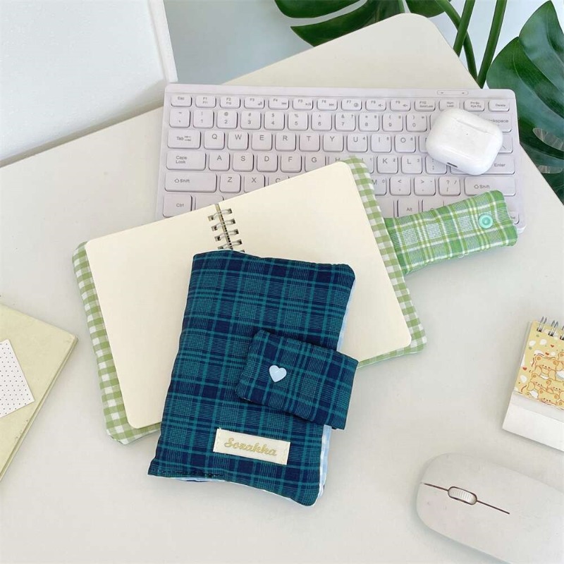 Green White Gingham Hand-journ - Stationery Books 评论和价格