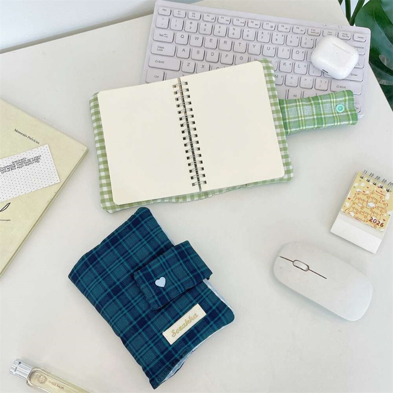 Green White Gingham Hand-journ - Stationery Books 评论和价格