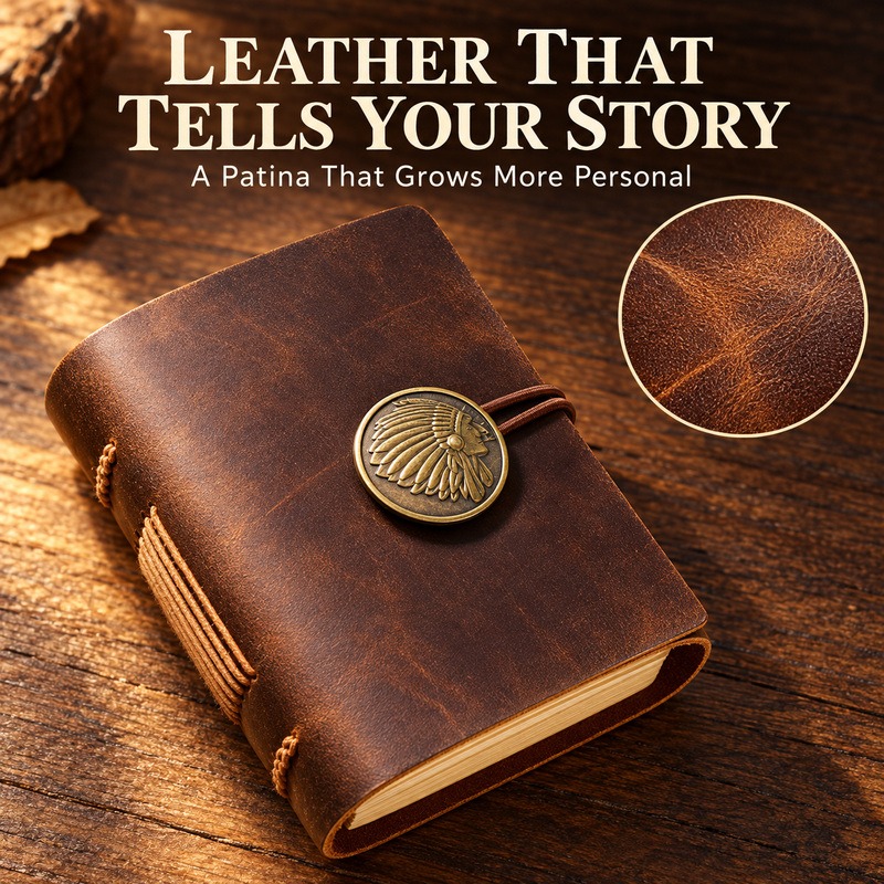 Mini Handmade Leather Traveler - Vintage Leather Journal Notebook 评论和价格
